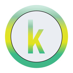 Unique Gradient Green and Yellow Circular Lowercase Letter "k" Symbol: A Message Highlighting the Importance of World Environment Day and Caring for Our Earth
