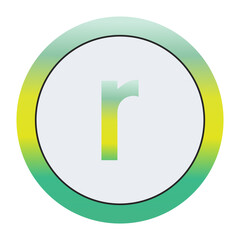 Unique Gradient Green and Yellow Circular Lowercase Letter "r" Symbol: A Message Highlighting the Importance of World Environment Day and Caring for Our Earth