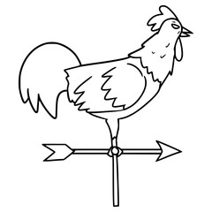 weathercock illustration hand drawn outline vector