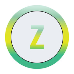 Unique Gradient Green and Yellow Circular Lowercase Letter "z" Symbol: A Message Highlighting the Importance of World Environment Day and Caring for Our Earth