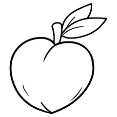 peach illustration hand drawn outline vector