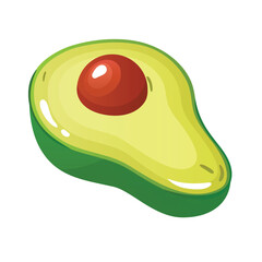Avocado illustration on a white background
