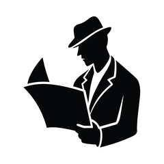 man reading newspaper