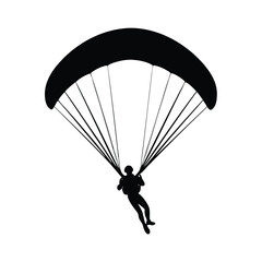 paraglider silhouette on black background