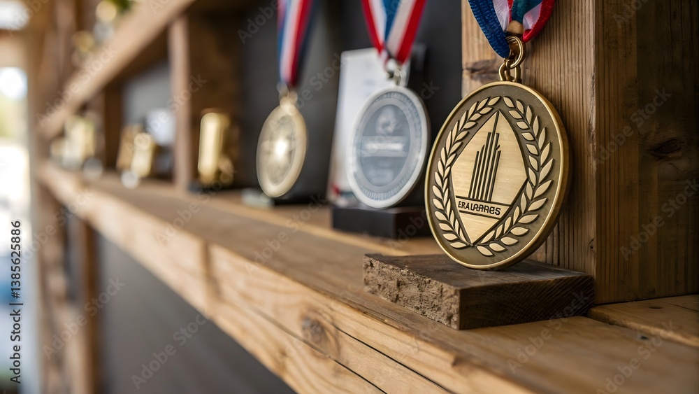 Poster luminous medal featuring a data-inspired design with glowing digital elements and futuristic aesthet