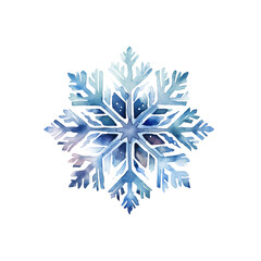 Watercolor Snowflake Clipart – Hand-Painted Blue Winter Snowflakes PNG Illustration, Transparent Background, 300 DPI for Christmas Crafts, Holiday Cards, Winter Decor, and Seasonal Design Projects
