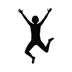 silhouette of young man jumping
