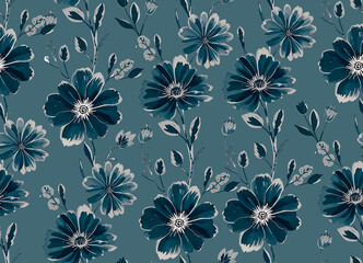 botanical allover floral design for  PRINTING