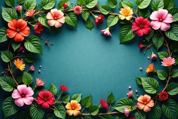 Flowering vines with colorful leaves and flowers, garden, greenery, blossoms