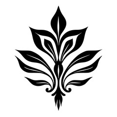 Elegant Black Floral Design on White Background