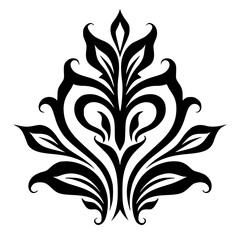 Elegant Black Flourish Ornament on White Background