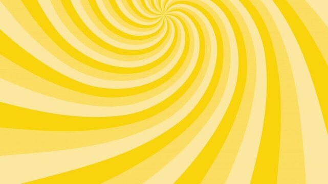 Yellow spiral radiation spins rapidly from above. 4K motion loopable background.