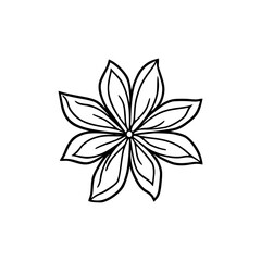Black and White Floral Mandala Design on White Background