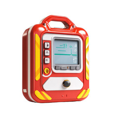 Emergency Defibrillator Machine on transparent background