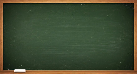 Classic Green Chalkboard with Wooden Frame On Transparent Background

