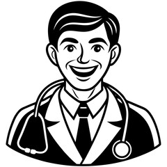 Smiling Doctor Vector Illustration: Healthcare Education & Medical Design