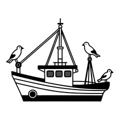 fishing boat silhouette