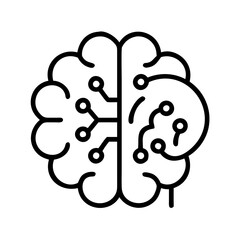 Artificial intelligence brain circuit diagram vector illustration for technology concept 