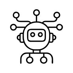 Outline ai robot icon for technology artificial intelligence and automation design concept vector 