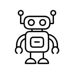 Cute outline robot vector illustration for ai technology and robotics design and automation projects
