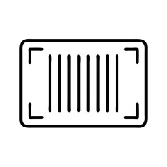 Vector graphic of a simple barcode scanner icon for product identification and inventory management system