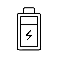 Battery icon for charging power energy storage and electricity supply in vector illustration design