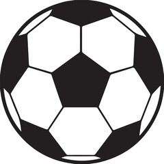 Obraz premium Soccer ball vector illustration on white background with black hexagon pattern