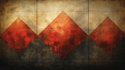 Faded Geometry: The Three Red Diamonds