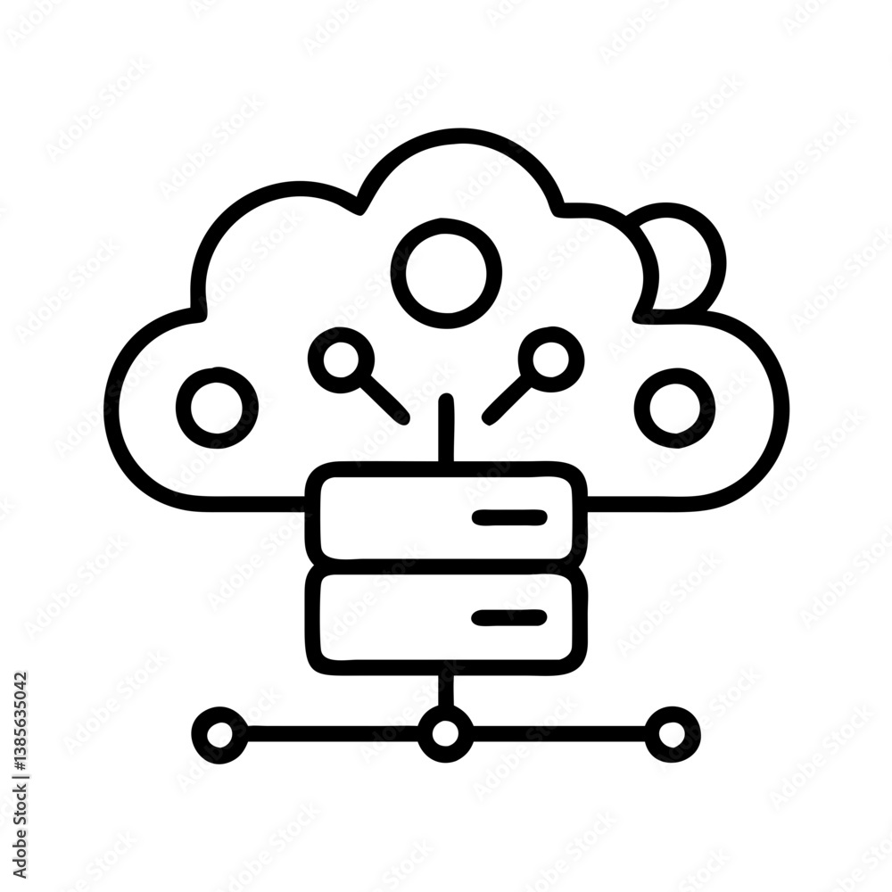 Aufkleber cloud computing network server data storage technology and database system infrastructure connection