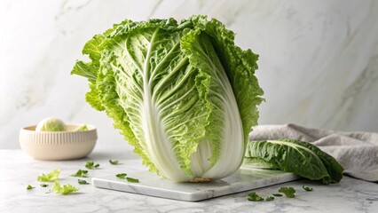 Fresh Lettuce on a White Table with High Detail V1