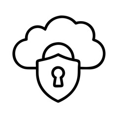 Cloud security icon vector illustration for data protection and secure cloud computing services design element