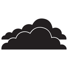 Cloud vector graphic design. A set of clouds illustration in the sky in black silhouette. with white background