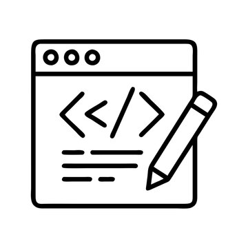 Coding development design icon for website programming and software engineering project design vector