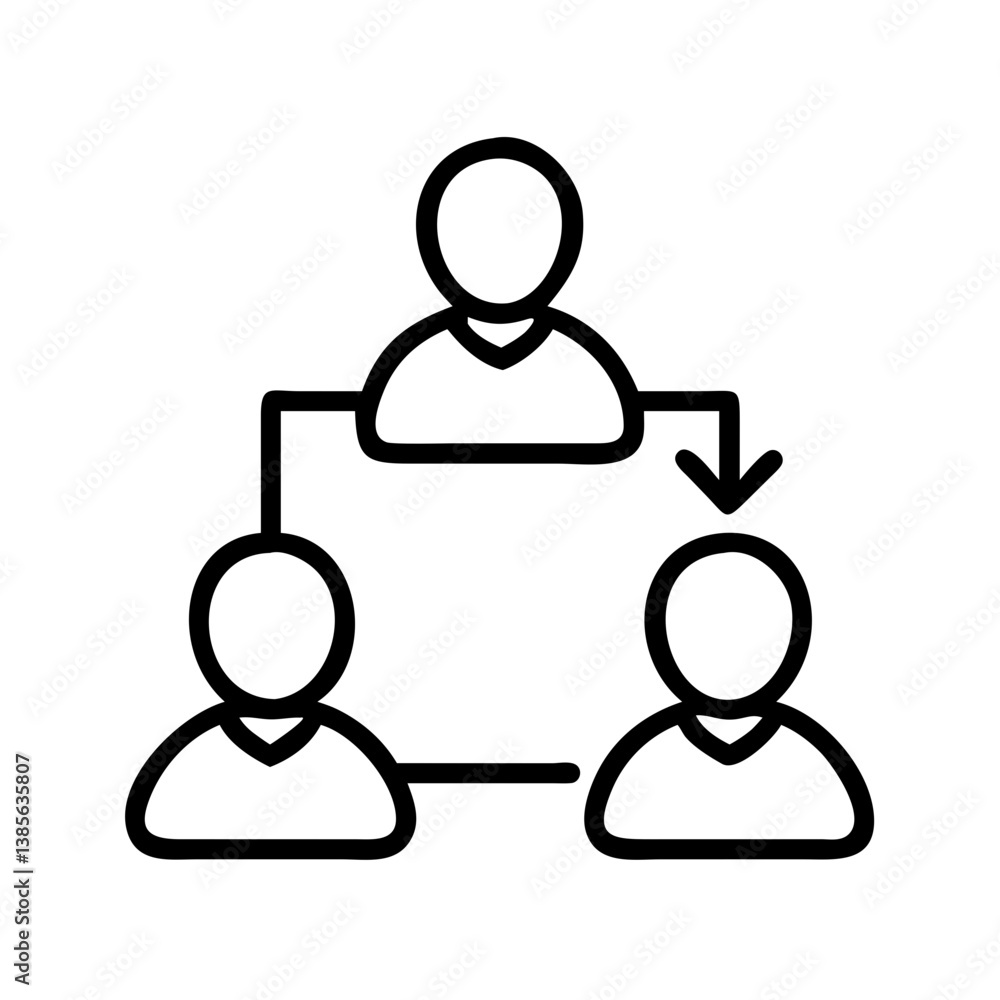 Poster hierarchy organizational chart structure business management team workflow process diagram icon vect