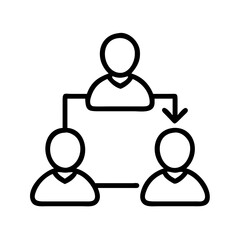 Hierarchy organizational chart structure business management team workflow process diagram icon vector 