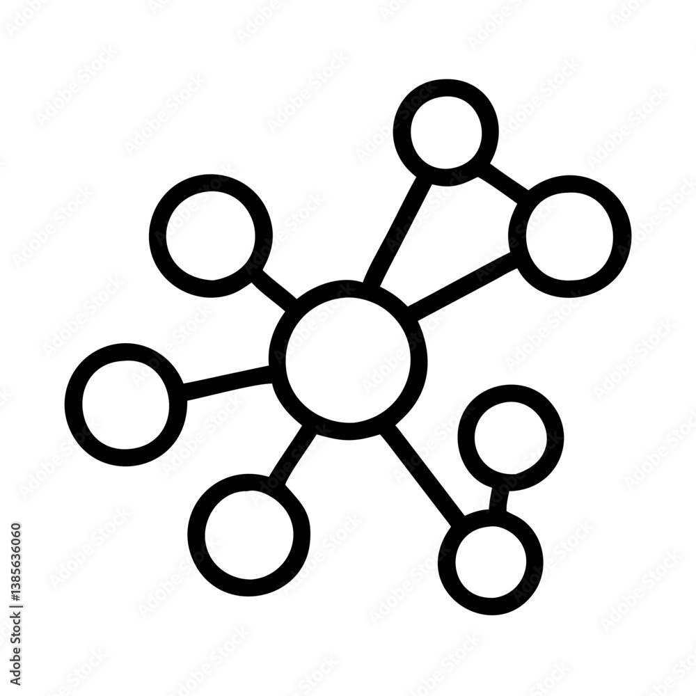 Aufkleber network connection diagram vector illustration for data science and technology concepts illustration