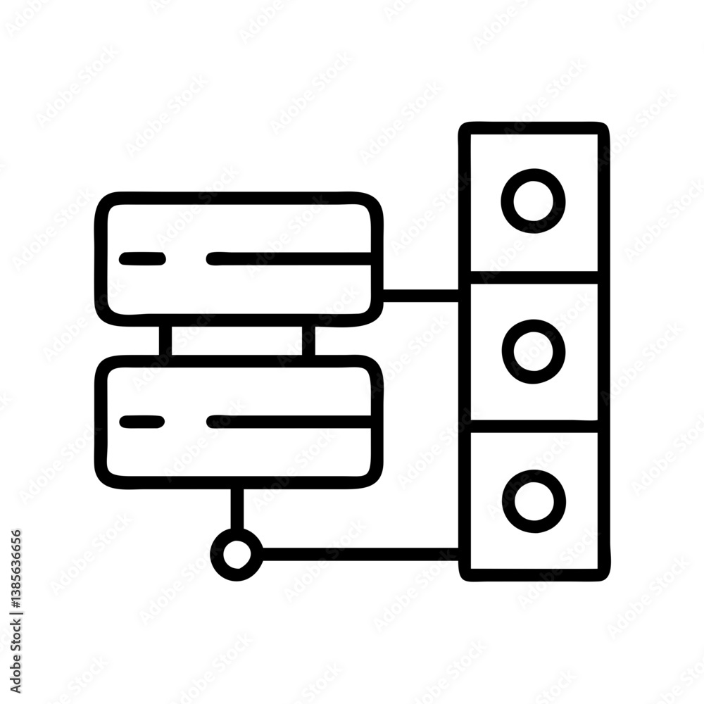 Poster server data storage network hosting cloud computing system database mainframe rack information techn