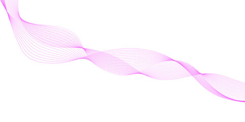 Abstract colorful  pink curve and wave lines on transparent background. Futuristic technology and dynamic wave pattern. vector illustration