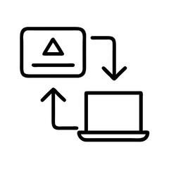 Data transfer between devices icon for sync backup and migration process vector illustration design