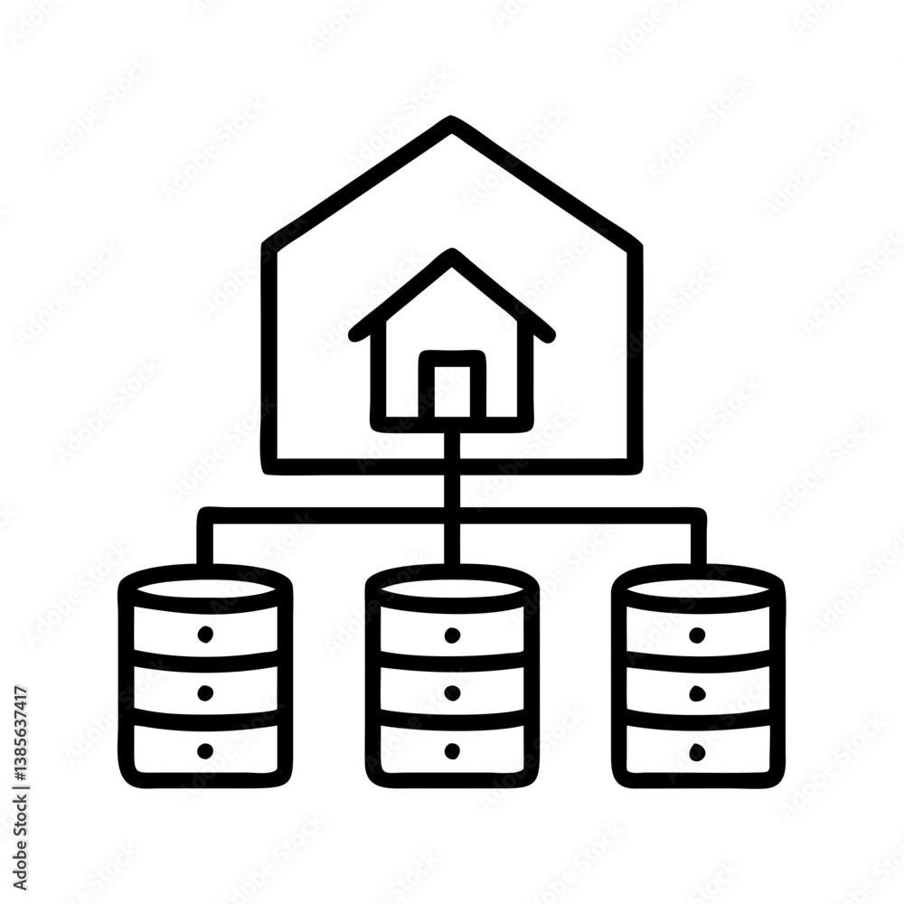 Poster home automation data storage network system diagram for smart home iot infrastructure and database m