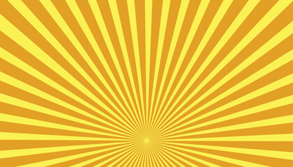 Yellow ray of sunlight background. Sunburst background. 