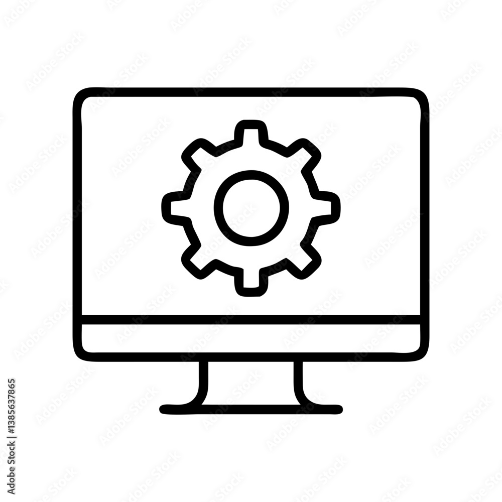 Poster computer settings configuration icon vector illustration for system preferences and setup management