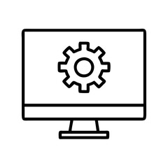 Computer settings icon vector illustration for website and app development and design project resource needs