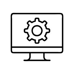 Computer settings configuration icon vector illustration for system preferences and setup management
