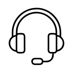 Headset with microphone icon vector illustration for call center support and customer service design 