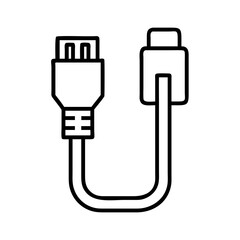 Illustration of usb cable connector for data transfer and charging electronic devices and peripherals