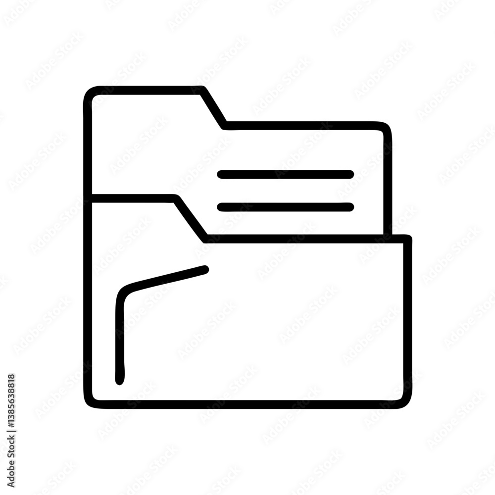 Poster open file folder icon vector illustration for document management and data storage organization conc