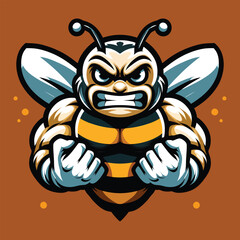 Obraz premium angry bee mascot logo