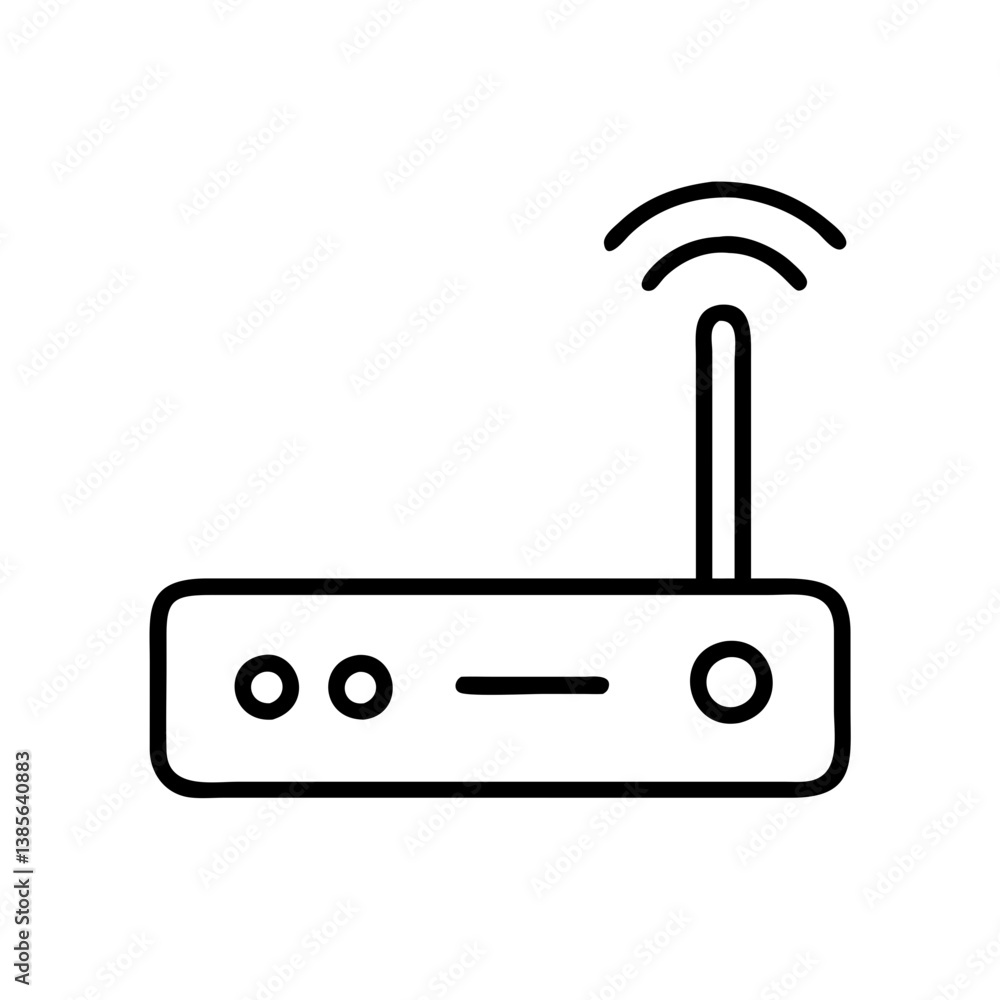 Poster wifi router wireless internet connection signal technology broadband network modem vector icon desig