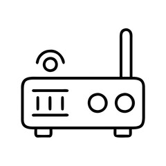 Wireless router icon vector illustration for internet connection and network device communication design concept